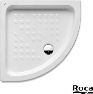 Roca Semicircular Porcelain Shower White Italia 80x80x10cm