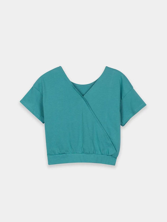 Kids' cropped top teal 'pool day' Tiffosi 10043682 for girls (7-14 years old)