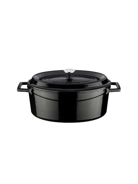 Lava Oală olandeză Ovală Fontă Black 27x21cm 1buc