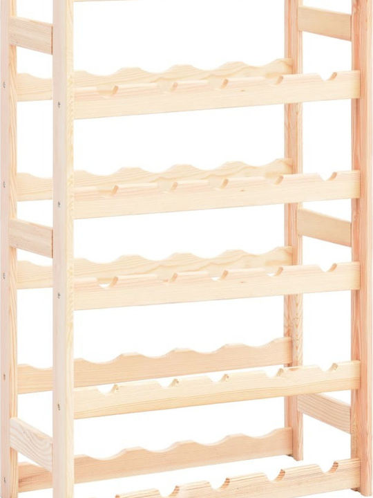 vidaXL С крака Κάβα Ποτών Дърво για 30 Μπουκάλια Бежов 53x25x86εκ.