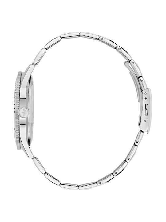 adidas Edition Three Ανδρικό Ρολόι 42mm Μπαταρίας με Ασημί Μεταλλικό Μπρασελέ