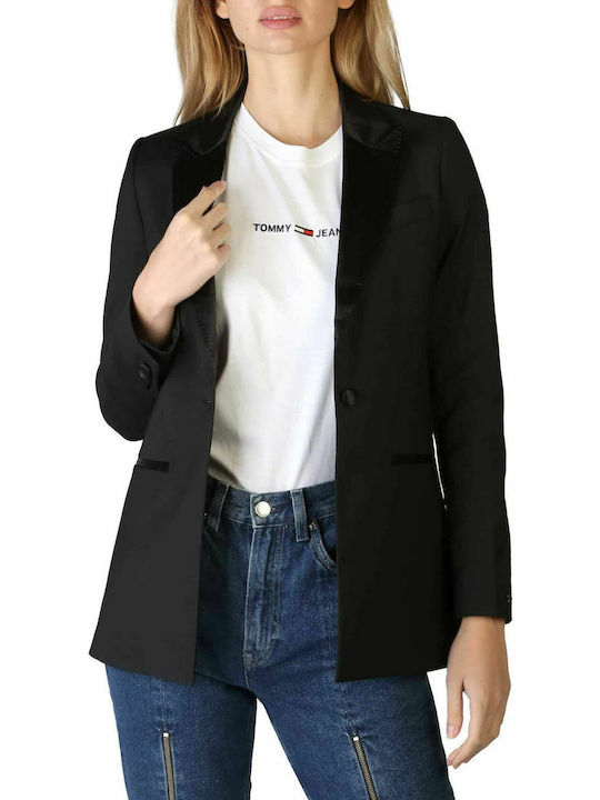 Tommy Hilfiger Γυναικείο Σταυρωτό Σακάκι Μαύρο