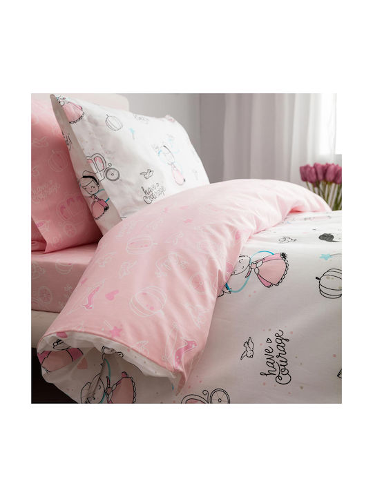 Vesta Home Sheet Set Single with Elastic Band Cotton Kids Cindy Pink 100x200cm 3pcs
