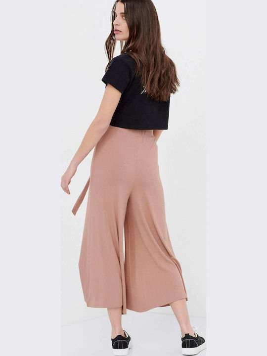Femei Talie înaltă Din material textil Pantaloni cu elastic cu Croială Relaxată Brownie
