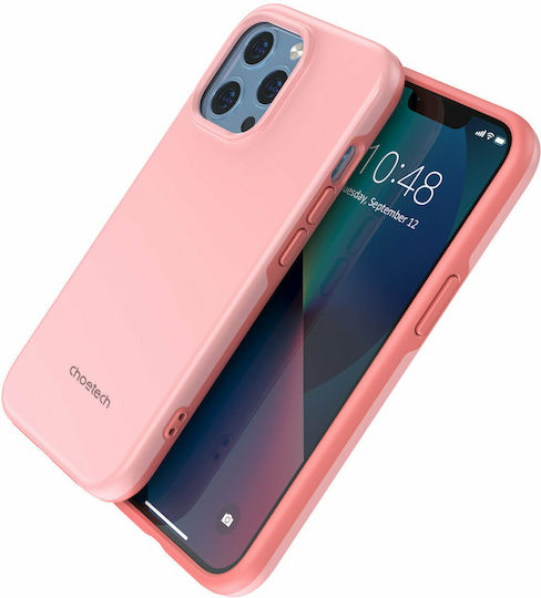 Choetech Mfm Anti Drop Umschlag Rückseite Kunststoff Set mit Glas Rosa (iPhone 13 Pro Max)