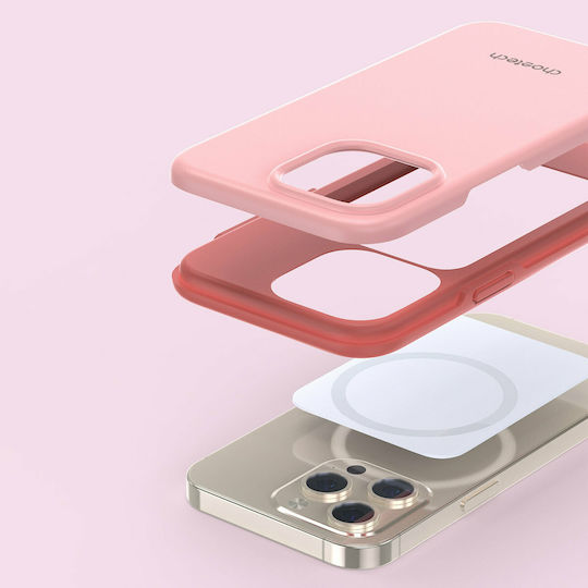 Choetech Mfm Anti Drop Umschlag Rückseite Kunststoff Set mit Glas Rosa (iPhone 13 Pro Max)