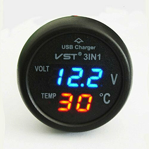 Car Lighter Voltmeter Digital Instrument με Θύρα Φόρτισης USB