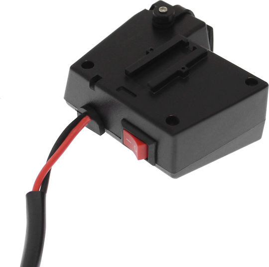 Motorcycle Charger with Ports: 2xUSB Red