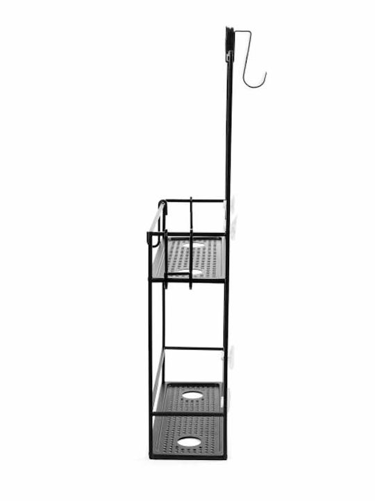 Umbra Cubiko Wall Mounted Bathroom Shelf Metallic with 2 Shelves 31x11x61cm Black Black