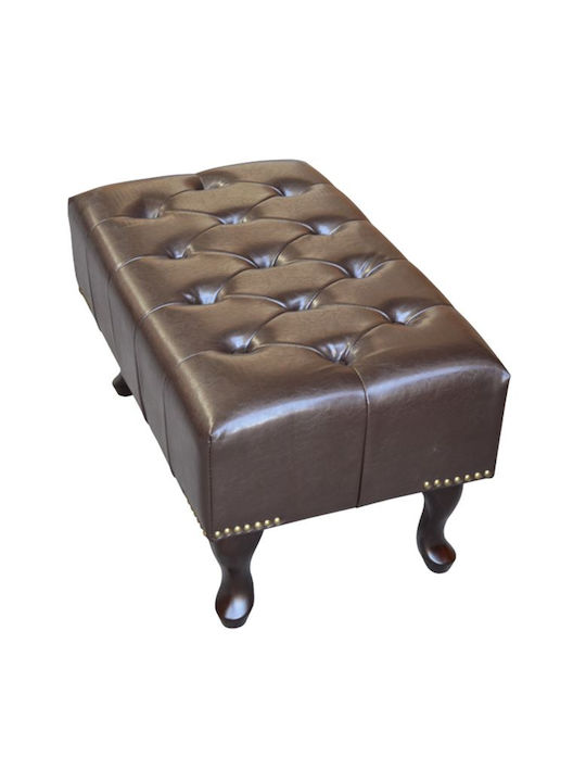 Stool Bench Stool Upholstered with Leatherette Emma Brown 80x46x42cm