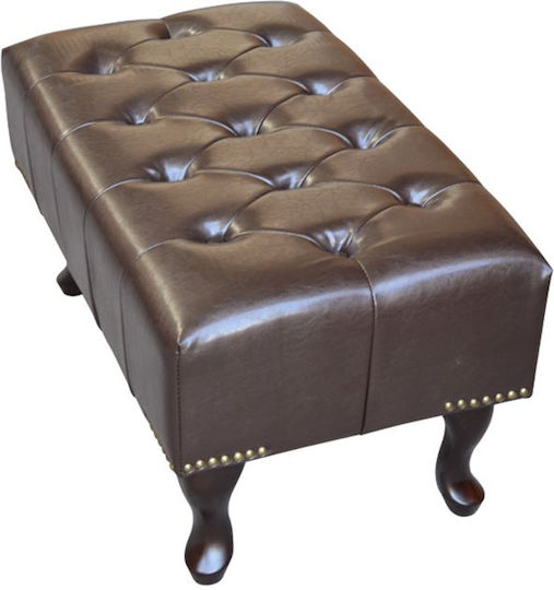 Hocker Bankhocker Gepolstert mit Kunstleder Emma Braun 80x46x42cm