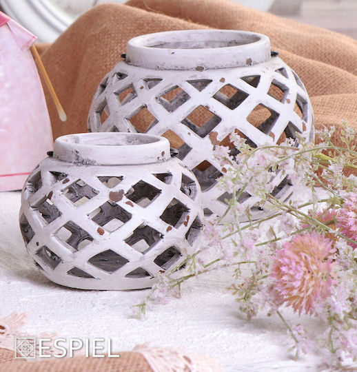 Espiel Felinar Ceramică De masă Alb 12x12x9buc 1buc Espiel Felinar Ceramică De masă Alb 12x12x9buc 1buc