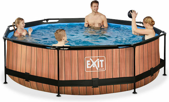 Exit Toys 4383 Runde Schwimmbecken mit Metallic-Rahmen 300x76cm