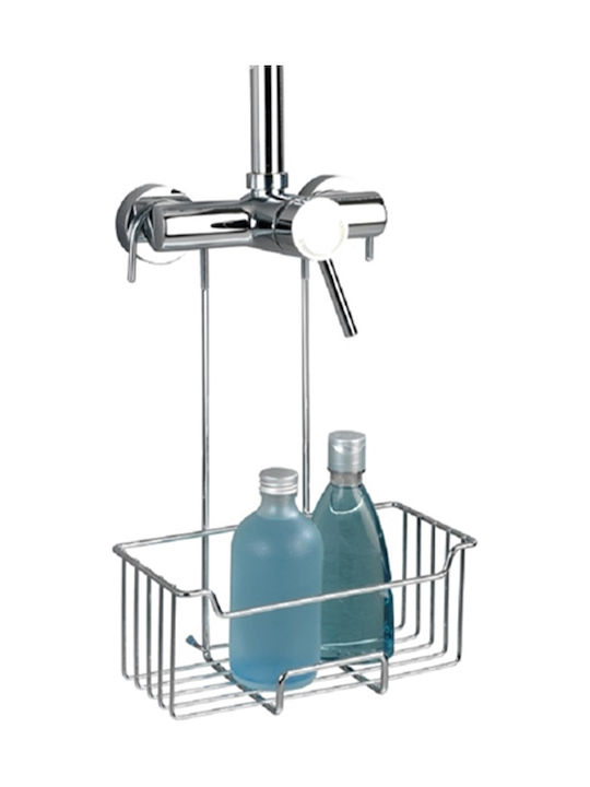 Wenko Milo Wall Mounted Bathroom Shelf Inox 25x14x36cm Silver