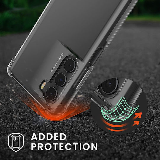 KWmobile Crossbody Back Cover Silicon cu Curea Transparent / Negru (Moto G200)