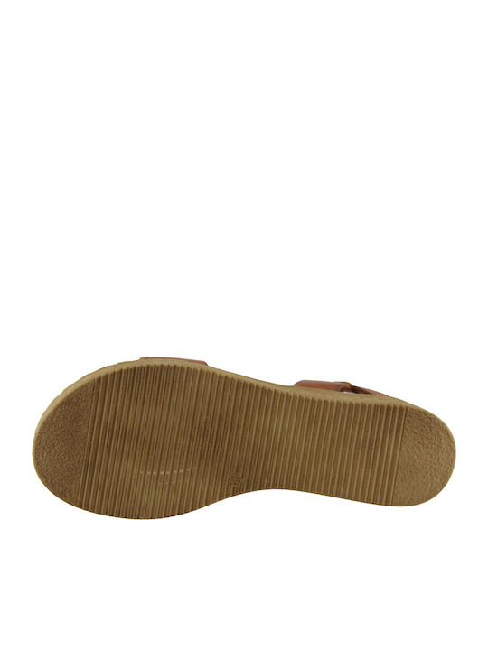 Sandale Casual pentru Femei din Piele Flatforme Tabac