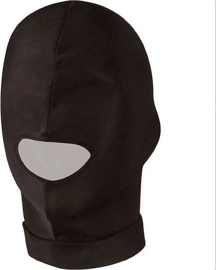 Lux Fetish Open Mouth Stretch Hood BDSM Mask in Black Color