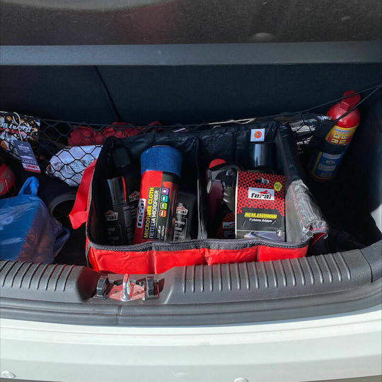 Looney Tunes Car Trunk Space Organizer Πτυσσόμενη με Φερμουάρ και Τσέπες Looney Tunes Sylvester & Tweety 30x39x24cm Κόκκινη