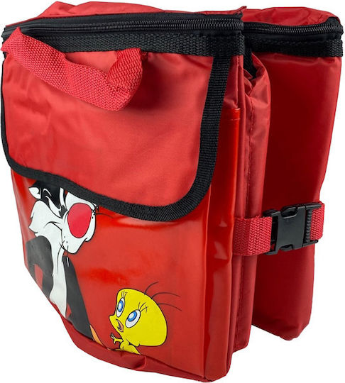 Looney Tunes Car Trunk Space Organizer Πτυσσόμενη με Φερμουάρ και Τσέπες Looney Tunes Sylvester & Tweety 30x39x24cm Κόκκινη