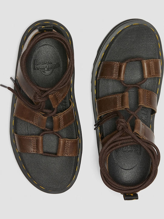 Illusion Leder Flache Sandalen für Damen Flatforms in Braun Farbe