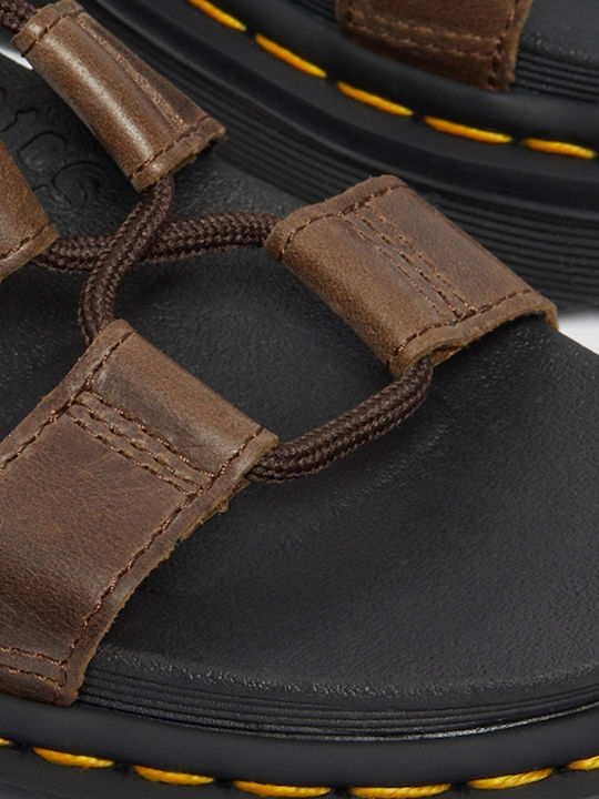 Illusion Leder Flache Sandalen für Damen Flatforms in Braun Farbe