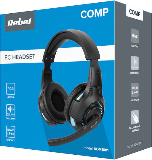 Rebel GH-20 Over Ear Căști Multimedia cu microfon și conexiune Jack de 3,5 mm / USB-A