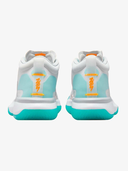 Zion 1 High Basketball Shoes White / Laser Orange / Dynamic Turquoise / Black