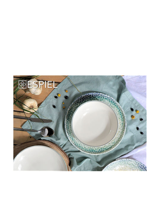 Espiel Lizard Plate Soup made of Porcelain Gray with Diameter 20cm