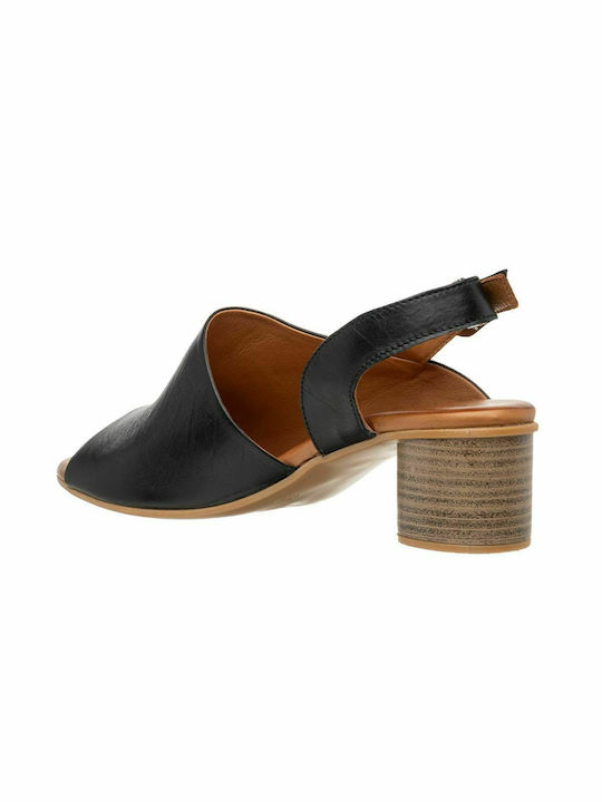 Mago Leather Women's Sandals In Black Colour