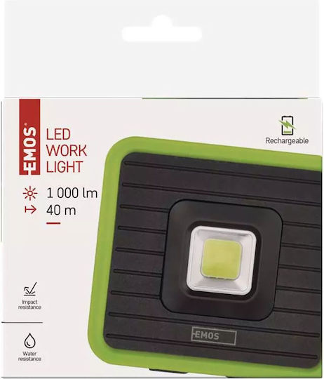 Emos Arbeitsbeleuchtung Wiederaufladbar LED IP44 mit einer Helligkeit von bis zu 1000lm