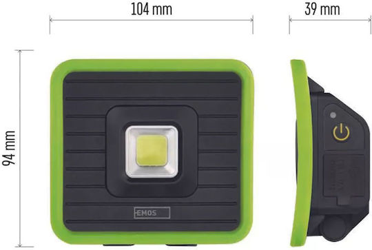 Emos Arbeitsbeleuchtung Wiederaufladbar LED IP44 mit einer Helligkeit von bis zu 1000lm