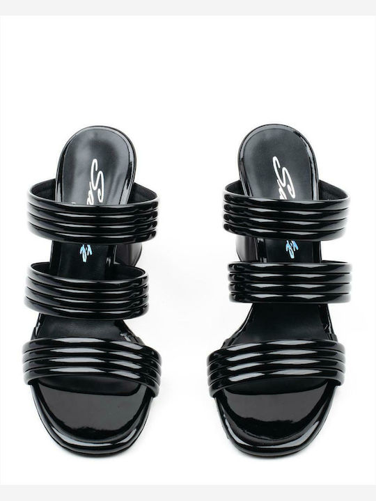 Sandals from Patent Leather Black