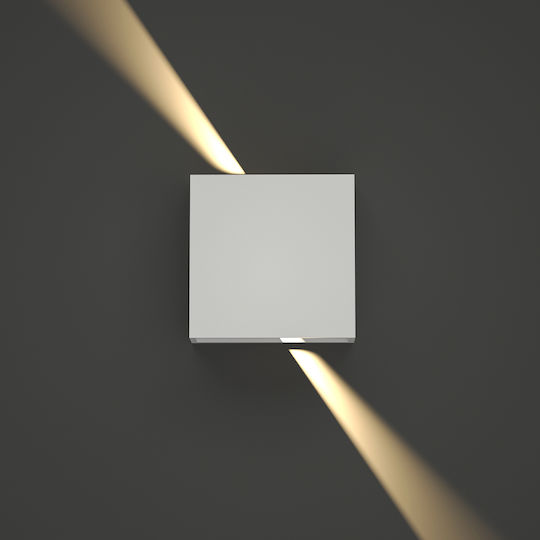 Inlight Yellowstone Plafonieră de Exterior de Perete LED IP65 4W cu Lumină Albă Caldă cu Dublu Fascicul 12x12x12cm