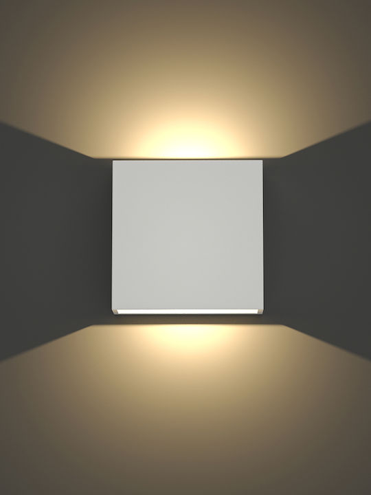 Inlight Yellowstone Επιτοίχια Εξωτερική Πλαφονιέρα LED IP65 4W με Θερμό Λευκό Φως Διπλής Δέσμης 12x12x12εκ.