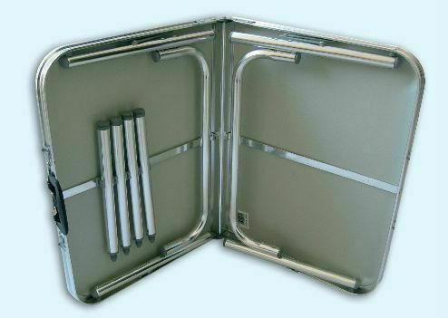 Thirea Aluminum Table Set for Camping Foldable 90x60x37cm White 4 Pieces
