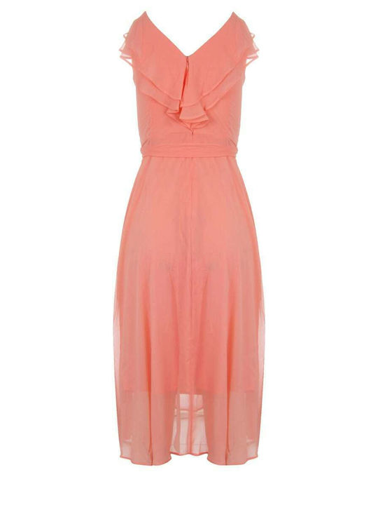 Sommer Midi Damenkleid Orange