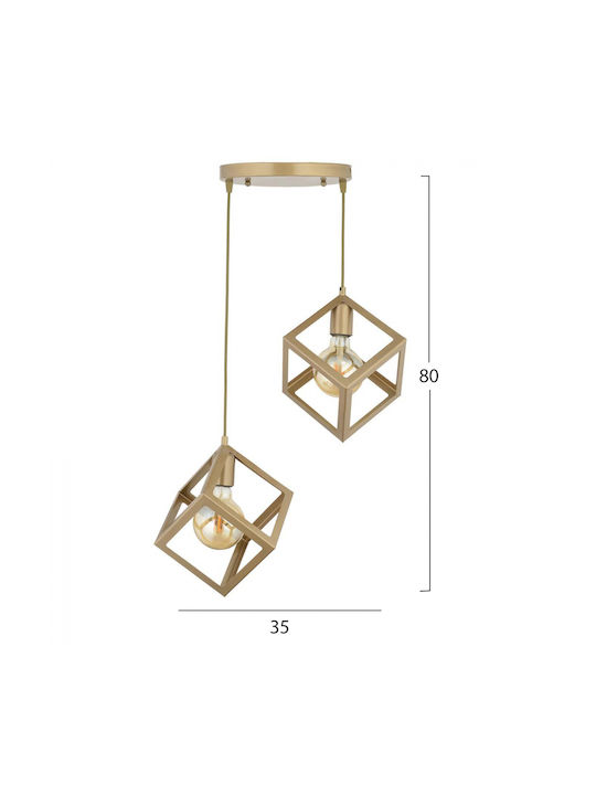 HomeMarkt Pendant Light Gold with Socket E27 35cm