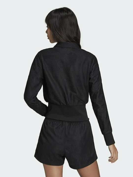 Adidas Adicolor Classics Lace Κοντό Γυναικείο Μπουφάν για Άνοιξη/Φθινόπωρο Μαύρο