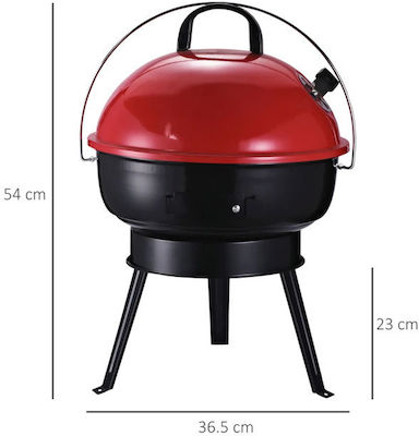 Outsunny Φορητή Charcoal Grill 36.5cm