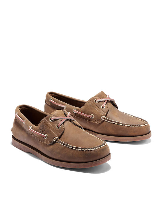 Δερμάτινα Ανδρικά Boat Shoes σε Ταμπά Χρώμα