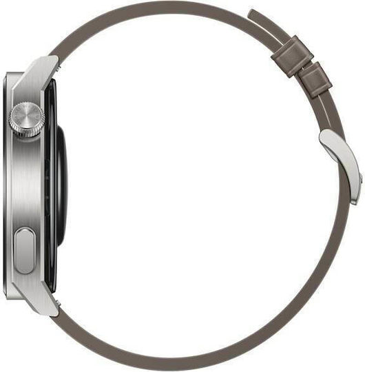 Huawei Watch GT 3 Pro Titanium 46mm Waterproof with Heart Rate Monitor (Gray Leather)