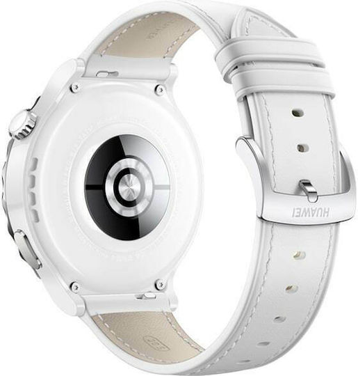 Huawei Watch GT 3 Pro Ceramic 43mm Αδιάβροχο με Παλμογράφο (Leather White)