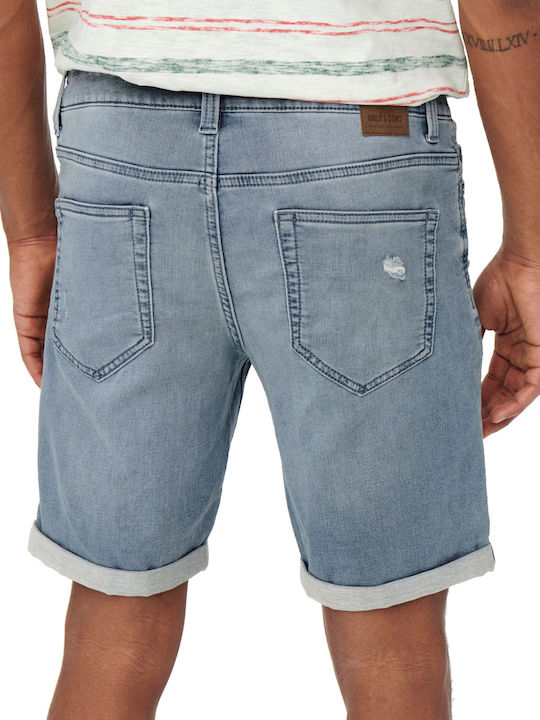 Only & Sons Herrenshorts Jeans Blau