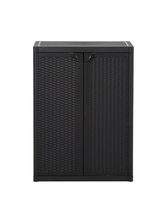 Dulap Dublu-Foi Din Polipropilenă Cu 2 Rafturi Negru 65x45x88 Cm