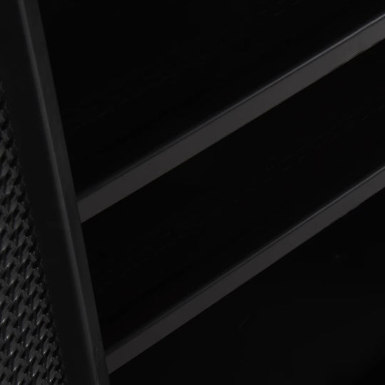 Double-leaf Polypropylene Outdoor Storage Cabinet with 2 Shelves Black 65x45x88 cm