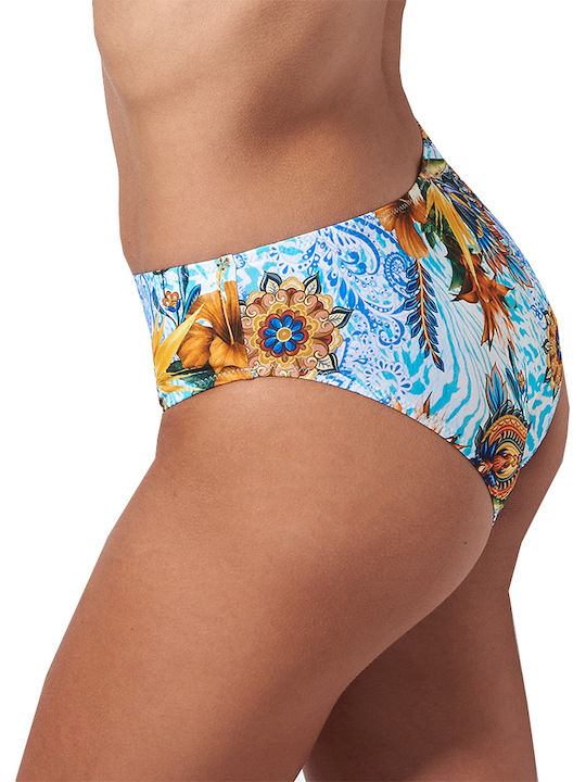 Apple Boxer Bikini Slip High Waist Blue