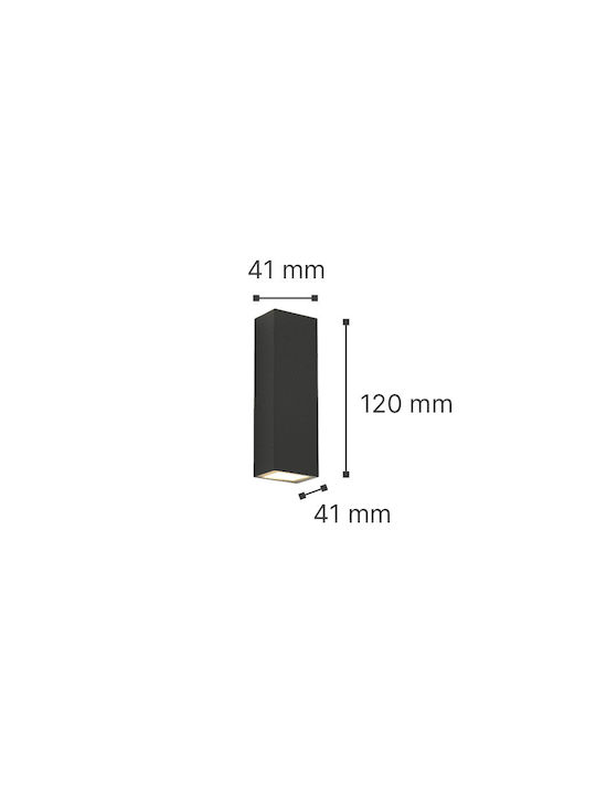 Inlight Lanier Wandmontiertes Außen-Spotlight LED IP65 5W mit Warmweiß Licht Doppelstrahl 4.1x4.1x12εκ.