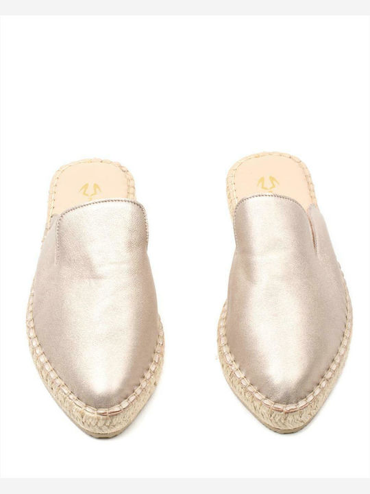 Flat Δερμάτινα Mules Bronze