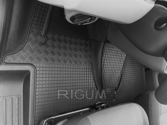 Rigum Set of Front and Rear Mats 3pcs for Volkswagen Transporter 2019+ Black
