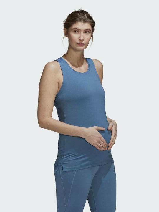 adidas Aeroready Designed 2 Move Sportbekleidung Top Schwangerschafts-Tops Altered Blue